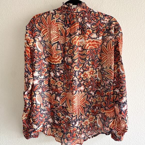 PILCRO ANTHROPOLOGIE New Tavi Floral Small Long Sleeve Blouse - Picture 9 of 11